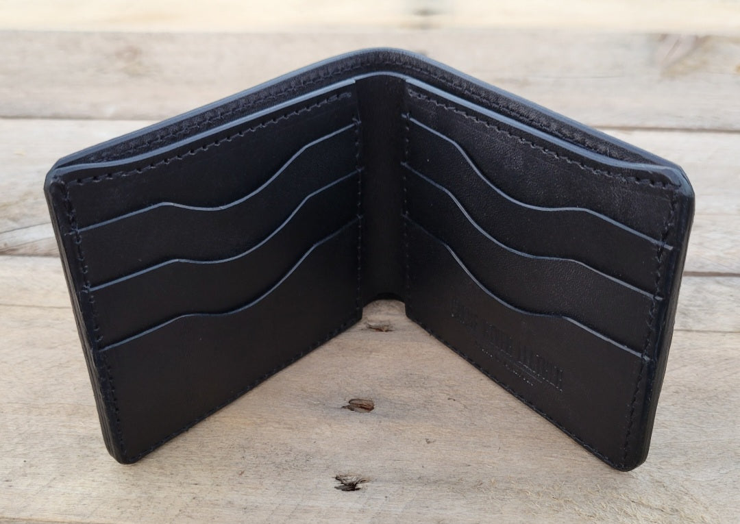 Ostrich Leg Bifold Wallet (Grey / Black)