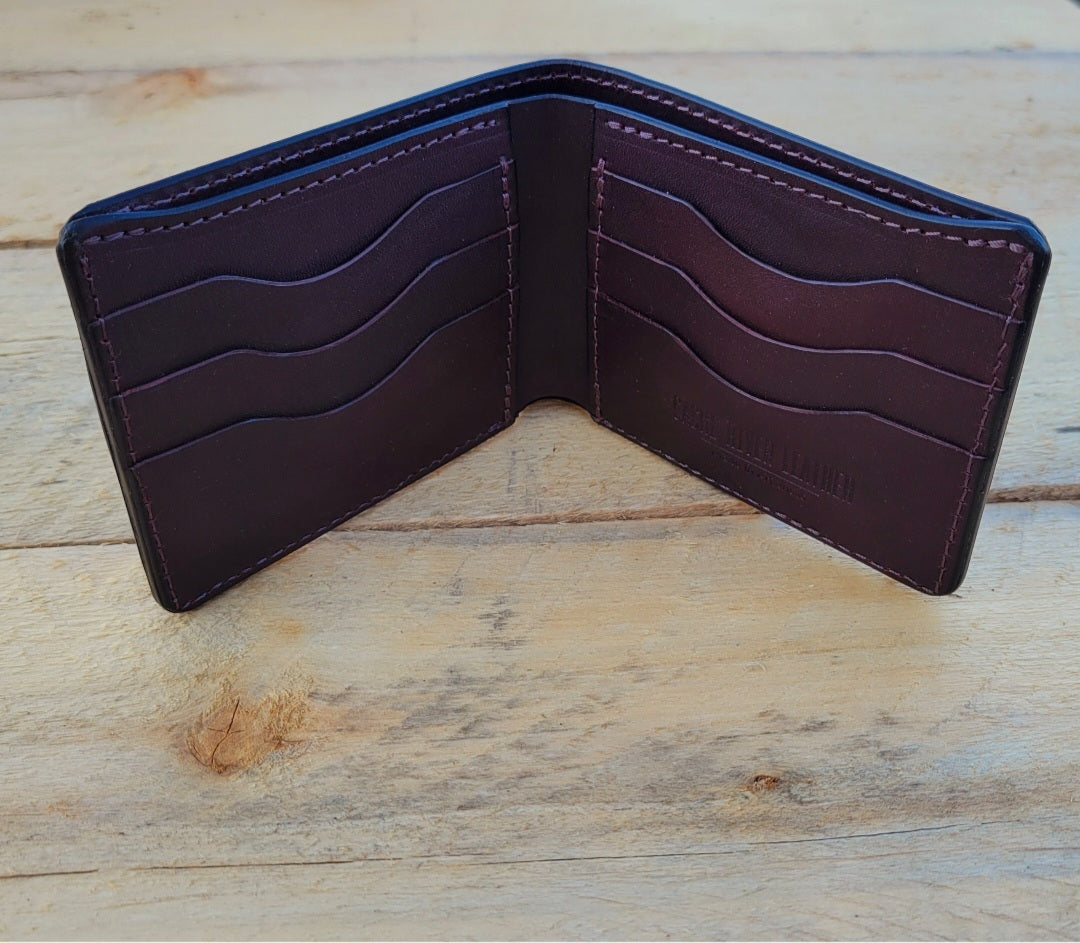 Ostrich Leg Bifold Wallet (Cuban Cigar / Dark Brown)